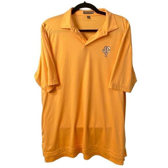 Peter Millar Other - Peter Millar Summer Comfort Short Sleeve Golf Embroidered Polo Orange Size Large